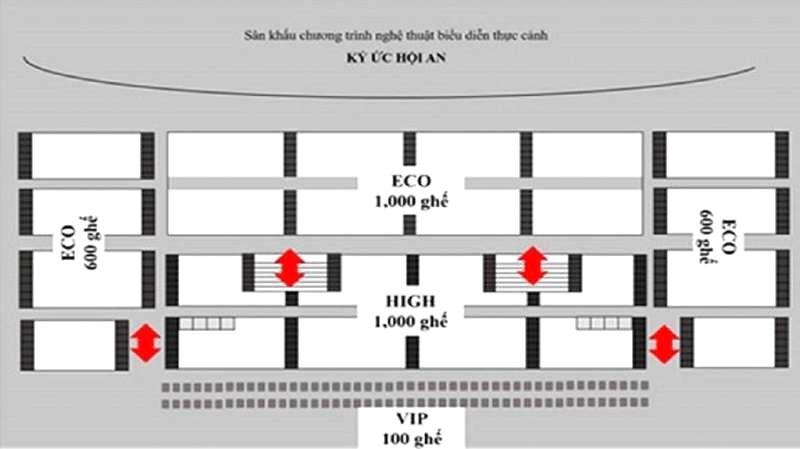 Sơ đồ chỗ ngồi Show Ký ức Hội An @hoianimpression.vn