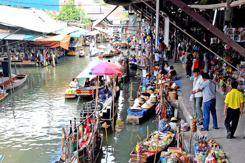 Chợ nổi Damnoen Saduak: Nét văn hóa Thái Lan độc đáo.