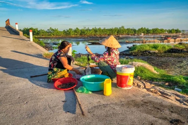 Chèo sup đón bình minh Quảng Lợi.