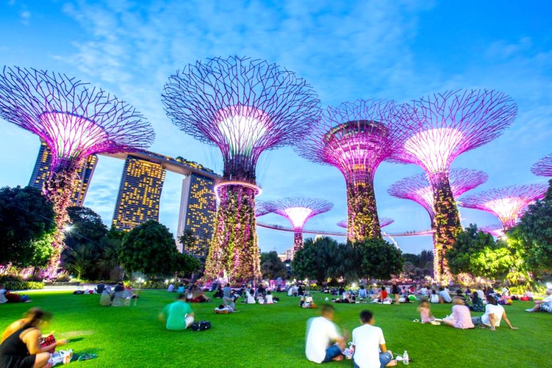 Biểu diễn ánh sáng Gardens by the Bay: Hòa nhạc ánh sáng và âm nhạc.